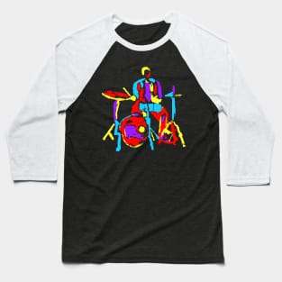 Abstract Colorful Drummer Baseball T-Shirt